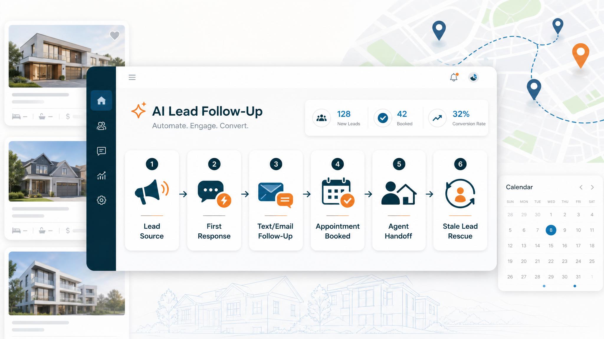 Real estate AI lead follow-up workflow from inquiry to booked appointment