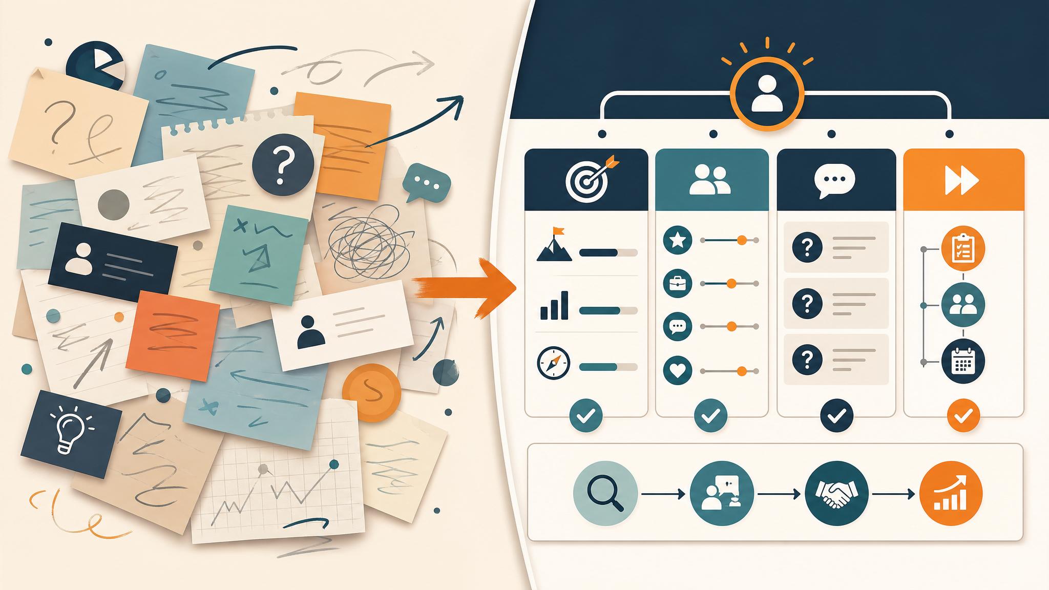 Business mentor selection dashboard showing goals, criteria, shortlist, questions, meeting notes, and follow-up steps practical implementation visual